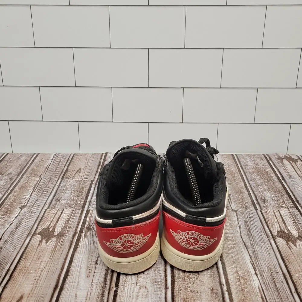 Air Jordan 1 Low Black Toe Gym Red White Men's Size 8.5 553558-161 Shoes